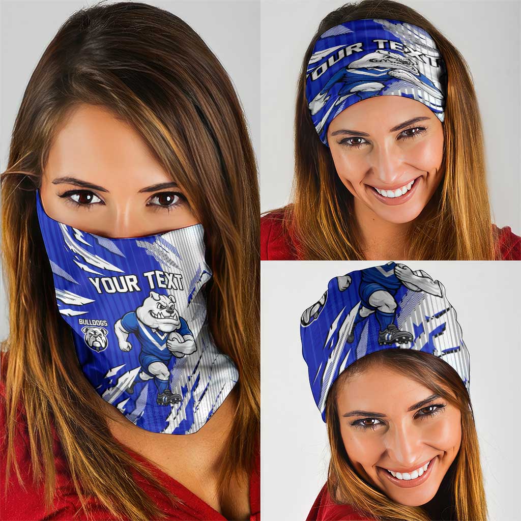 Personalized Canterbury Bulldogs Neck Gaiter Dynamic Lightning Mascot Rugby Australia
