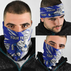 Personalized Canterbury Bulldogs Neck Gaiter Dynamic Lightning Mascot Rugby Australia