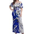 Personalized Canterbury Bulldogs Off Shoulder Maxi Dress Dynamic Lightning Mascot Rugby Australia