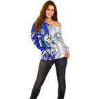 Personalized Canterbury Bulldogs Off Shoulder Sweater Dynamic Lightning Mascot Rugby Australia