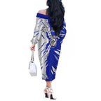 Personalized Canterbury Bulldogs Off The Shoulder Long Sleeve Dress Dynamic Lightning Mascot Rugby Australia
