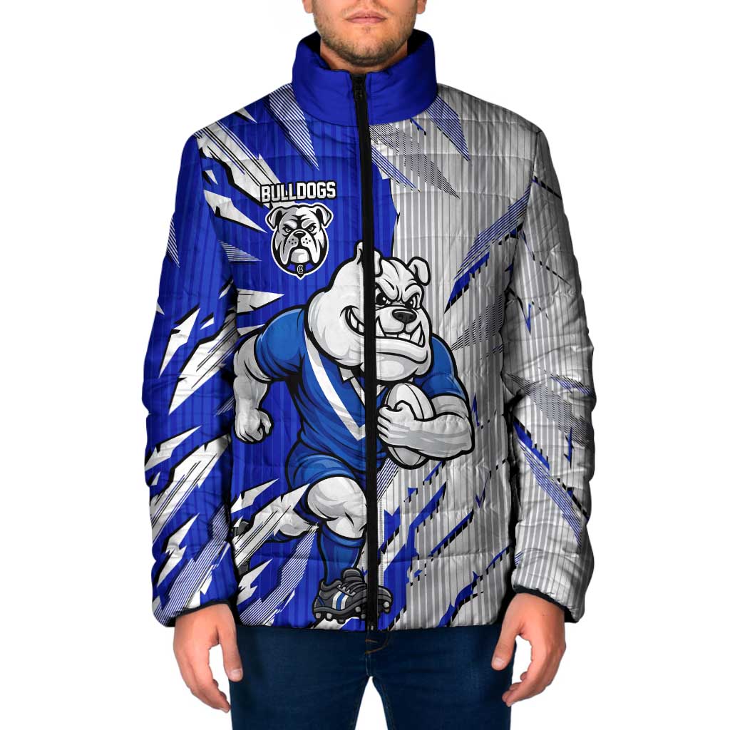 Personalized Canterbury Bulldogs Padded Jacket Dynamic Lightning Mascot Rugby Australia