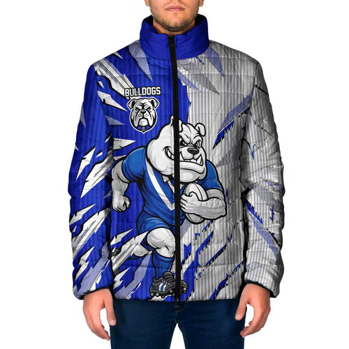 Personalized Canterbury Bulldogs Padded Jacket Dynamic Lightning Mascot Rugby Australia