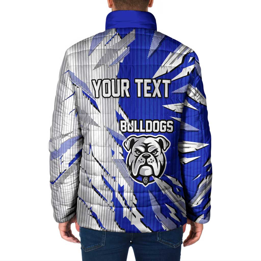 Personalized Canterbury Bulldogs Padded Jacket Dynamic Lightning Mascot Rugby Australia