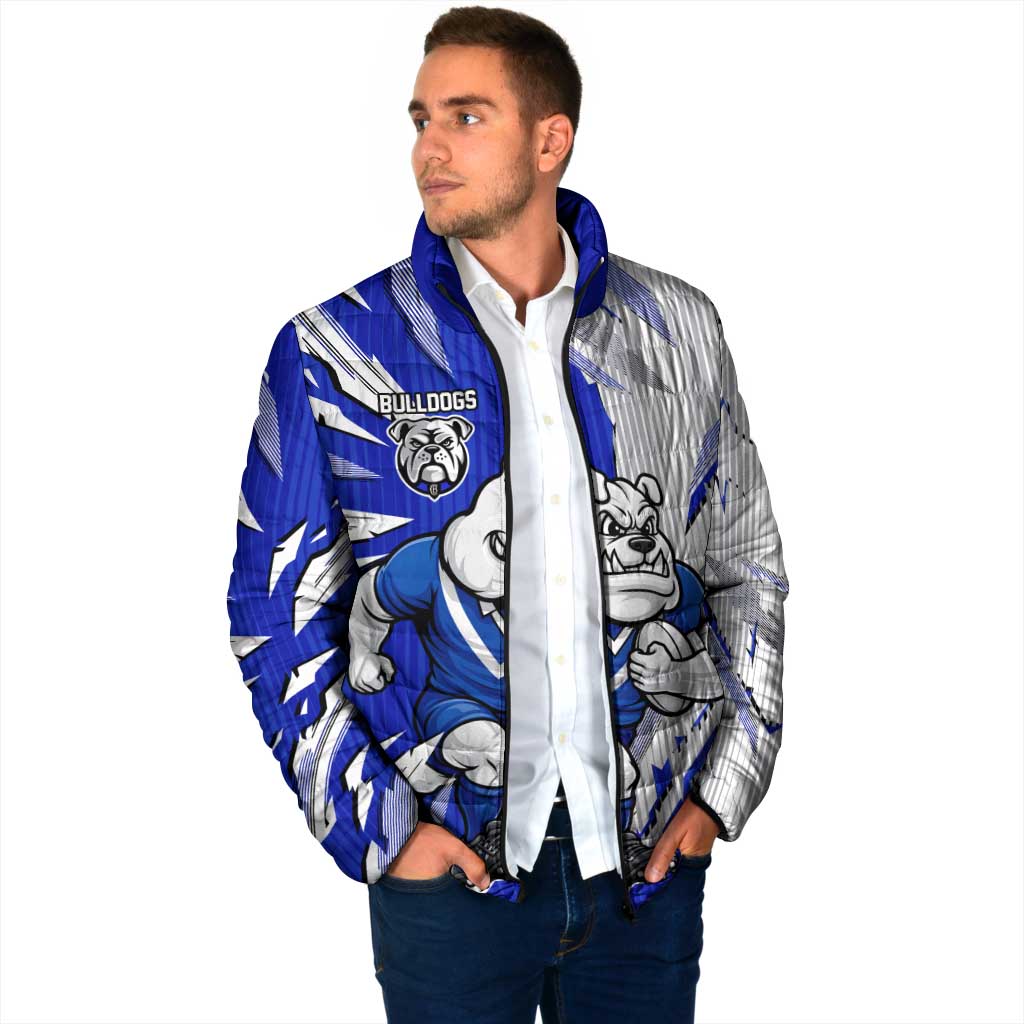 Personalized Canterbury Bulldogs Padded Jacket Dynamic Lightning Mascot Rugby Australia
