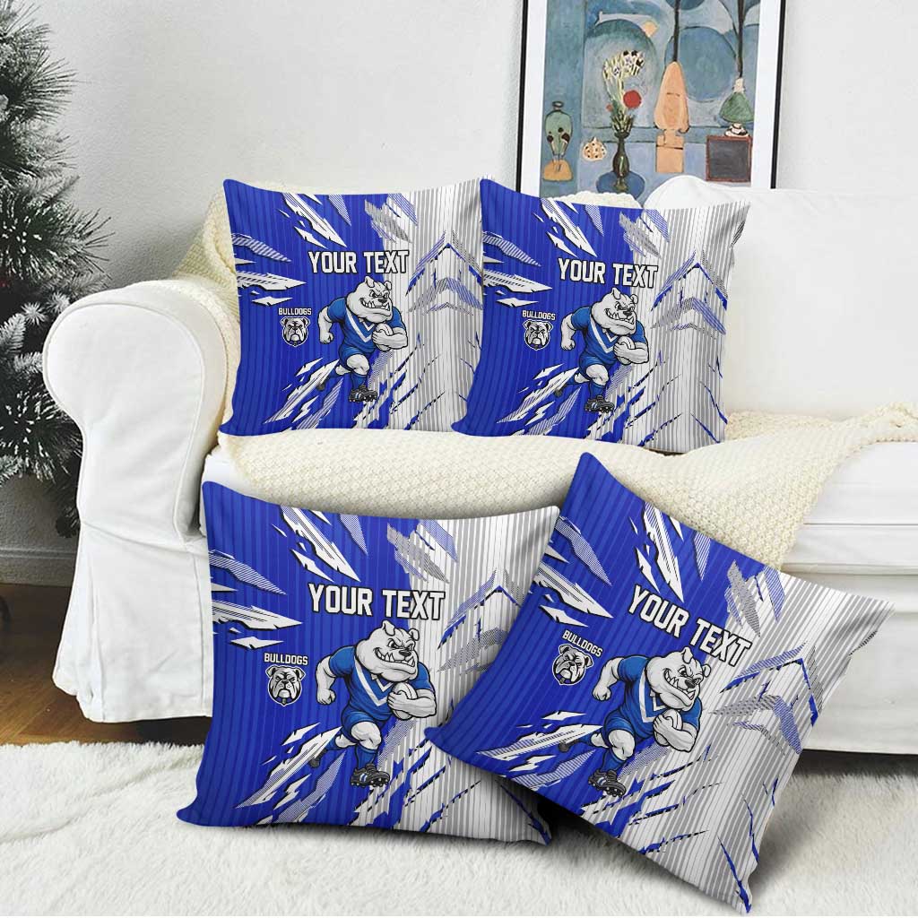 Personalized Canterbury Bulldogs Pillow Cover Dynamic Lightning Mascot Rugby Australia