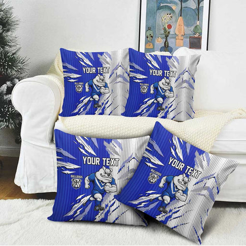 Personalized Canterbury Bulldogs Pillow Cover Dynamic Lightning Mascot Rugby Australia