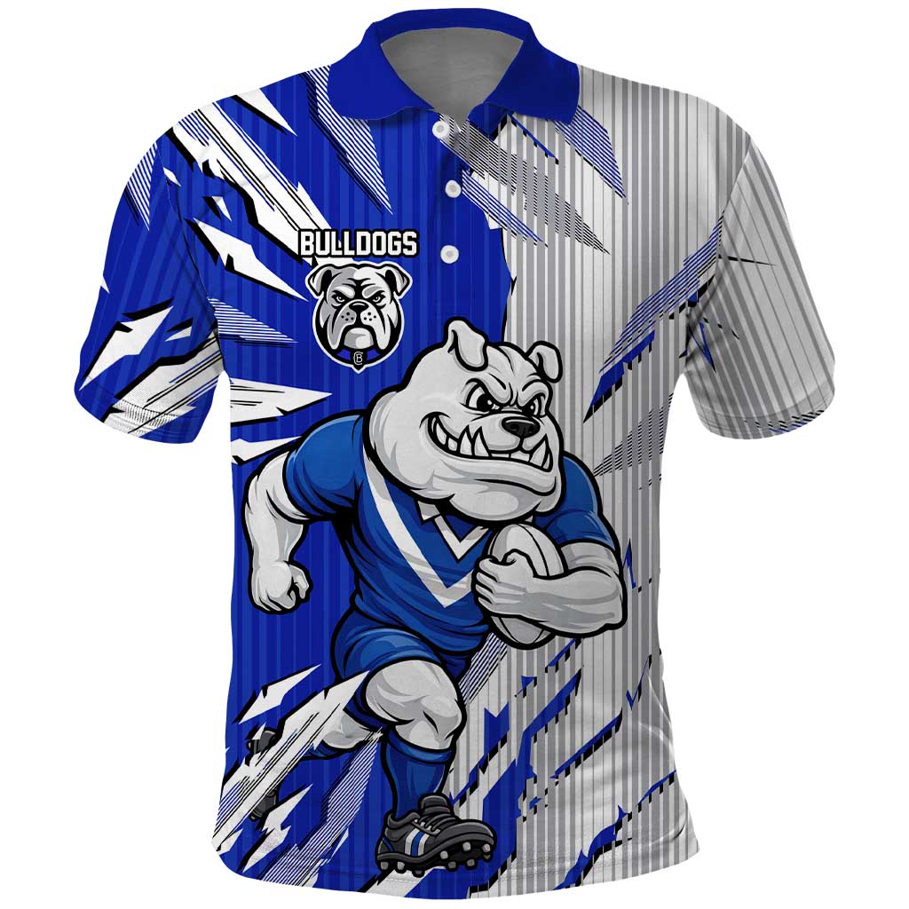 Personalized Canterbury Bulldogs Polo Shirt Dynamic Lightning Mascot Rugby Australia