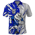 Personalized Canterbury Bulldogs Polo Shirt Dynamic Lightning Mascot Rugby Australia