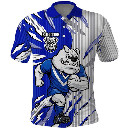 Personalized Canterbury Bulldogs Polo Shirt Dynamic Lightning Mascot Rugby Australia