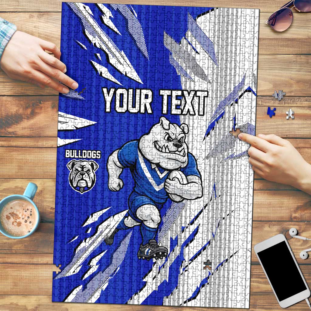 Personalized Canterbury Bulldogs Puzzle Dynamic Lightning Mascot Rugby Australia