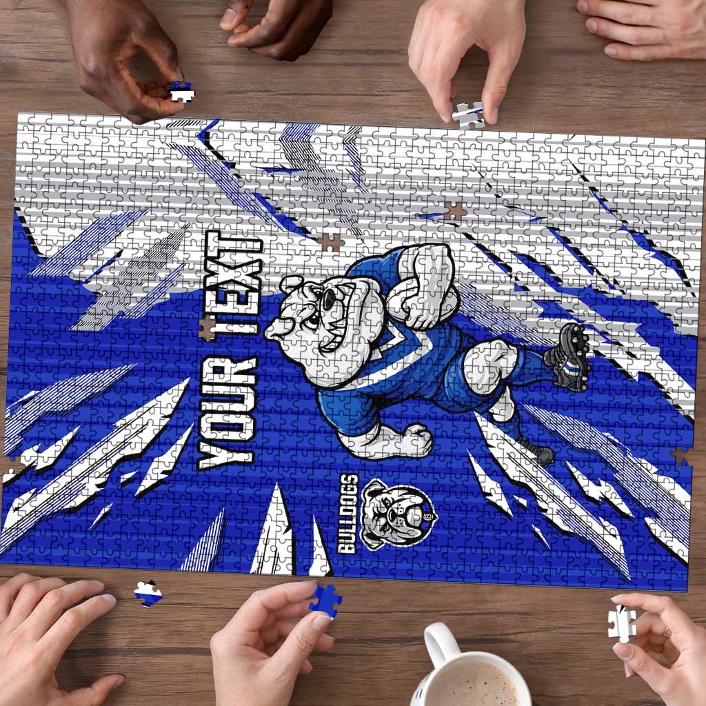 Personalized Canterbury Bulldogs Puzzle Dynamic Lightning Mascot Rugby Australia
