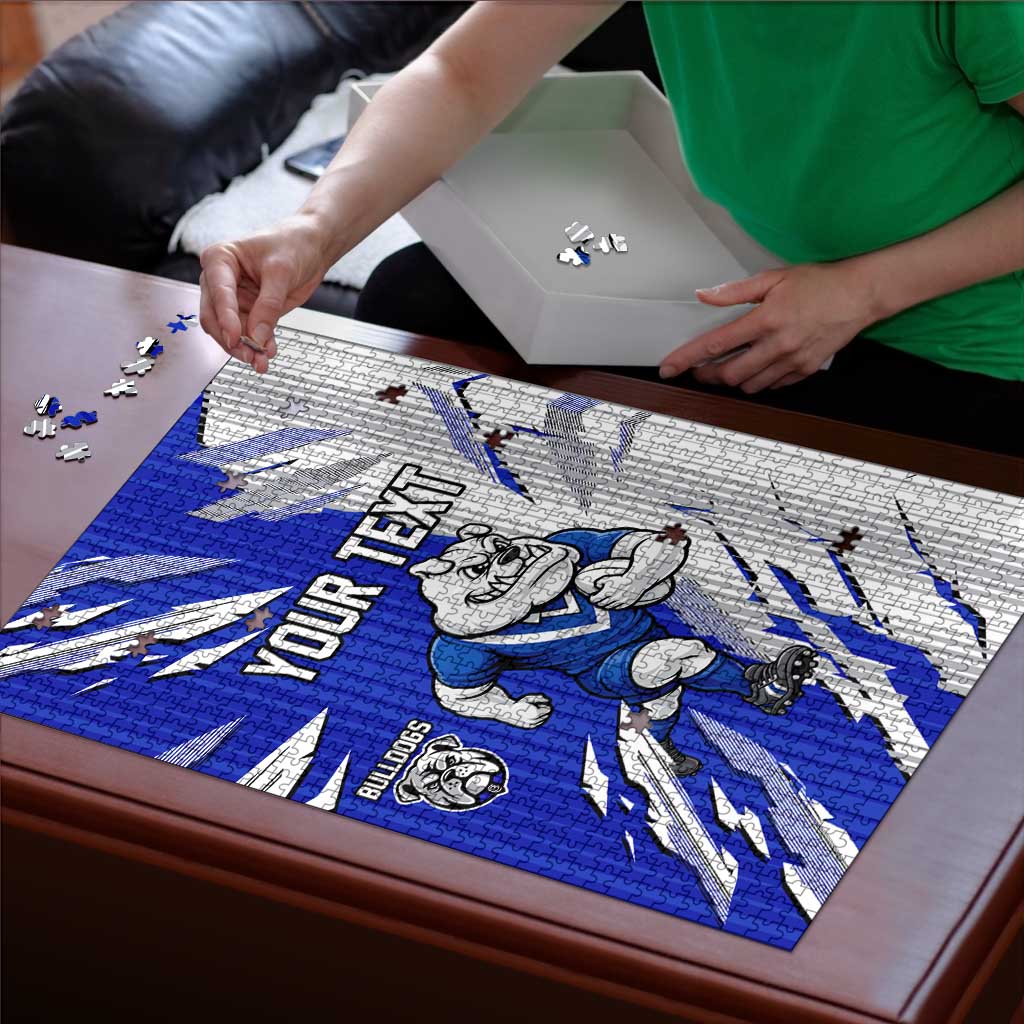 Personalized Canterbury Bulldogs Puzzle Dynamic Lightning Mascot Rugby Australia