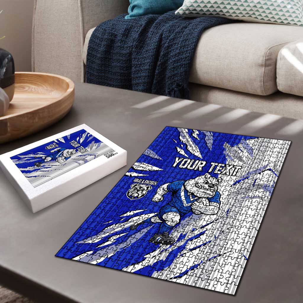 Personalized Canterbury Bulldogs Puzzle Dynamic Lightning Mascot Rugby Australia
