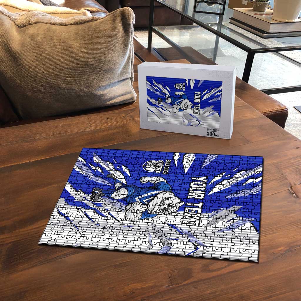 Personalized Canterbury Bulldogs Puzzle Dynamic Lightning Mascot Rugby Australia