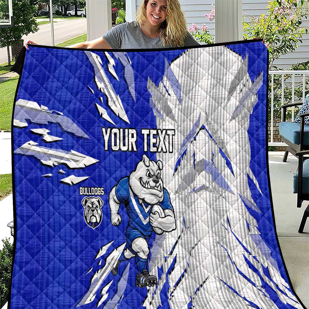 Personalized Canterbury Bulldogs Quilt Dynamic Lightning Mascot Rugby Australia