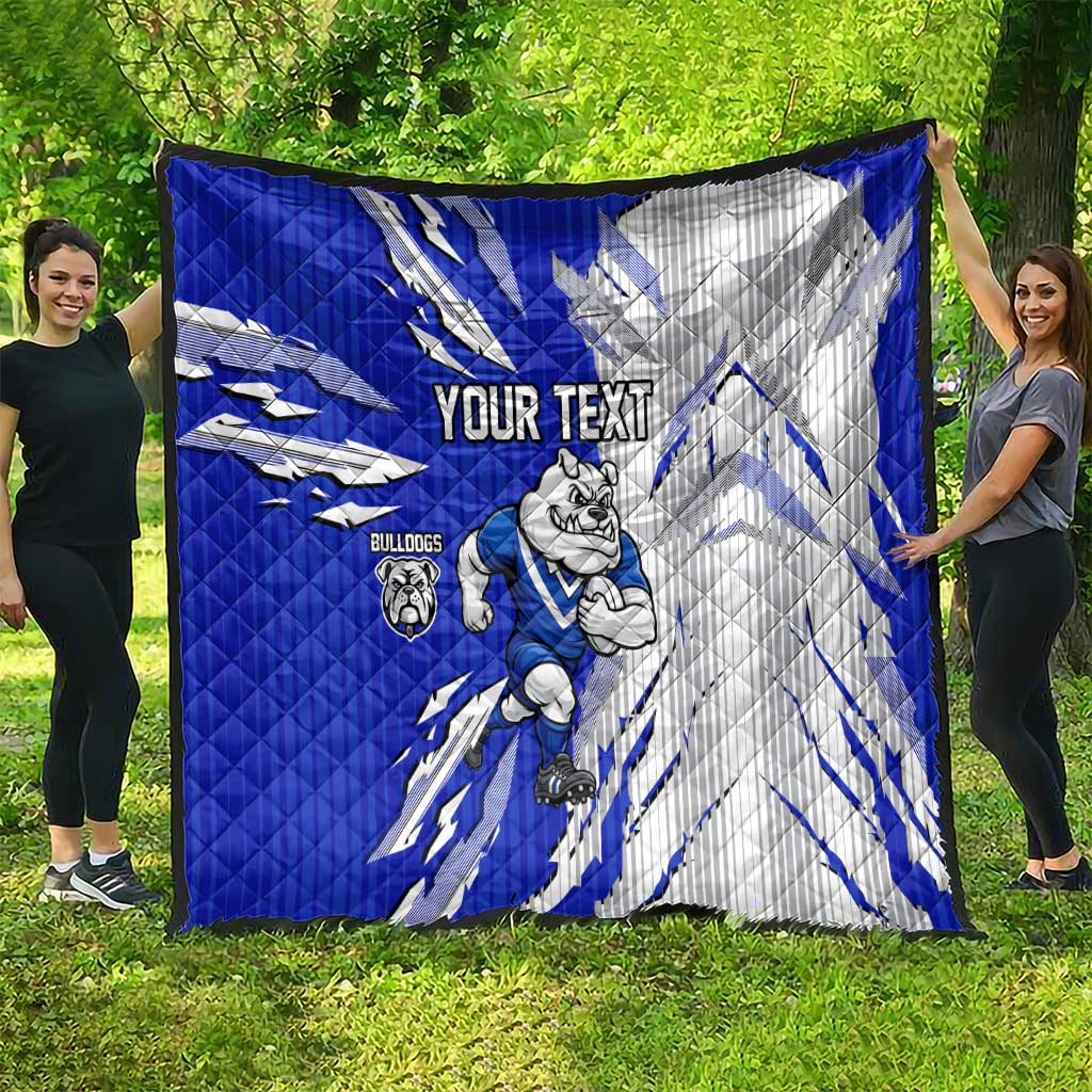 Personalized Canterbury Bulldogs Quilt Dynamic Lightning Mascot Rugby Australia