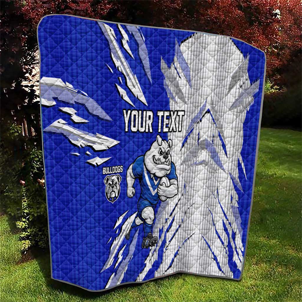 Personalized Canterbury Bulldogs Quilt Dynamic Lightning Mascot Rugby Australia