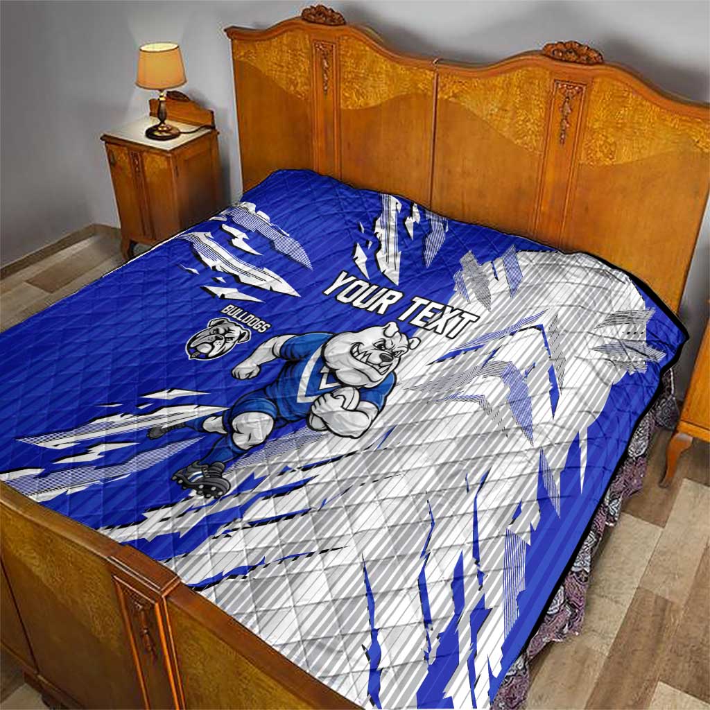 Personalized Canterbury Bulldogs Quilt Dynamic Lightning Mascot Rugby Australia