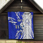 Personalized Canterbury Bulldogs Quilt Dynamic Lightning Mascot Rugby Australia