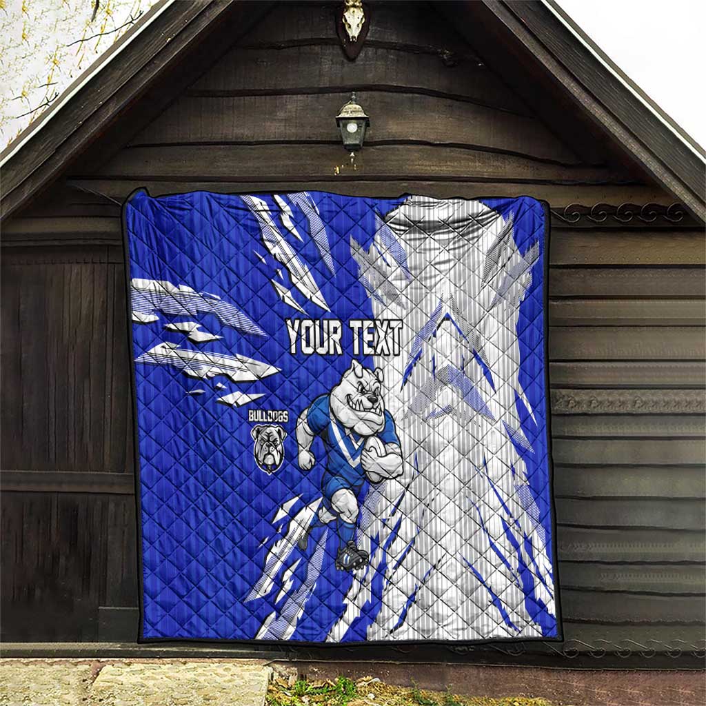 Personalized Canterbury Bulldogs Quilt Dynamic Lightning Mascot Rugby Australia