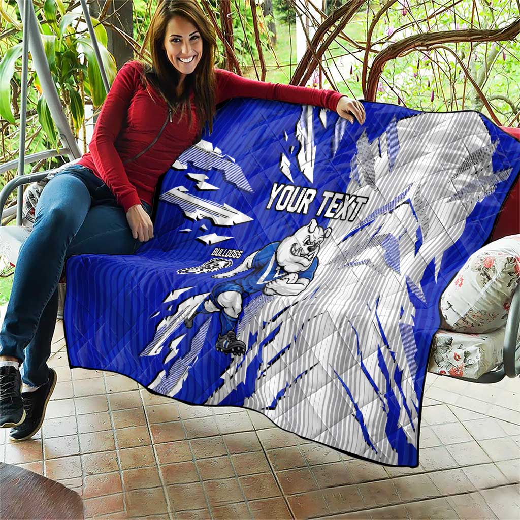 Personalized Canterbury Bulldogs Quilt Dynamic Lightning Mascot Rugby Australia
