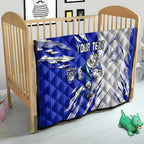 Personalized Canterbury Bulldogs Quilt Dynamic Lightning Mascot Rugby Australia