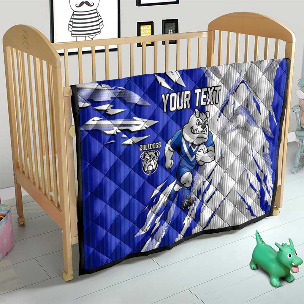 Personalized Canterbury Bulldogs Quilt Dynamic Lightning Mascot Rugby Australia