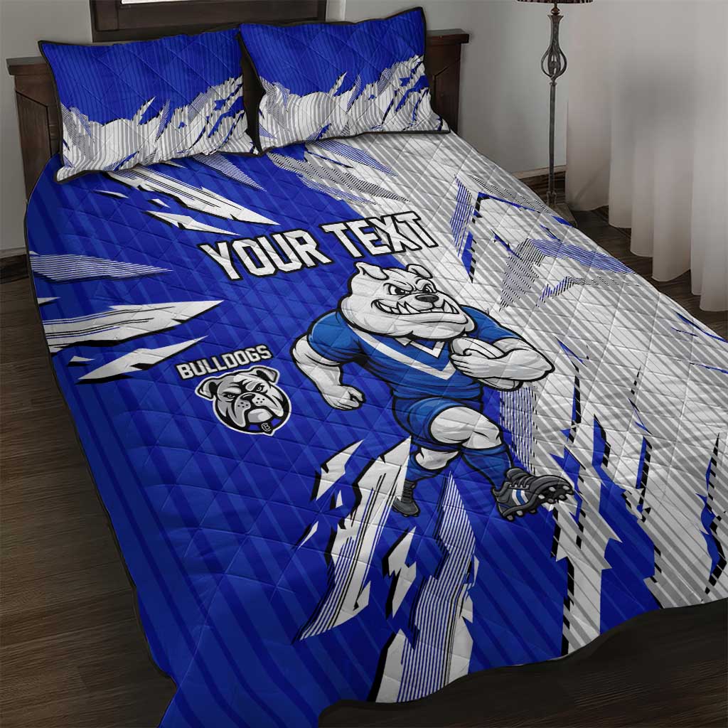 Personalized Canterbury Bulldogs Quilt Bed Set Dynamic Lightning Mascot Rugby Australia