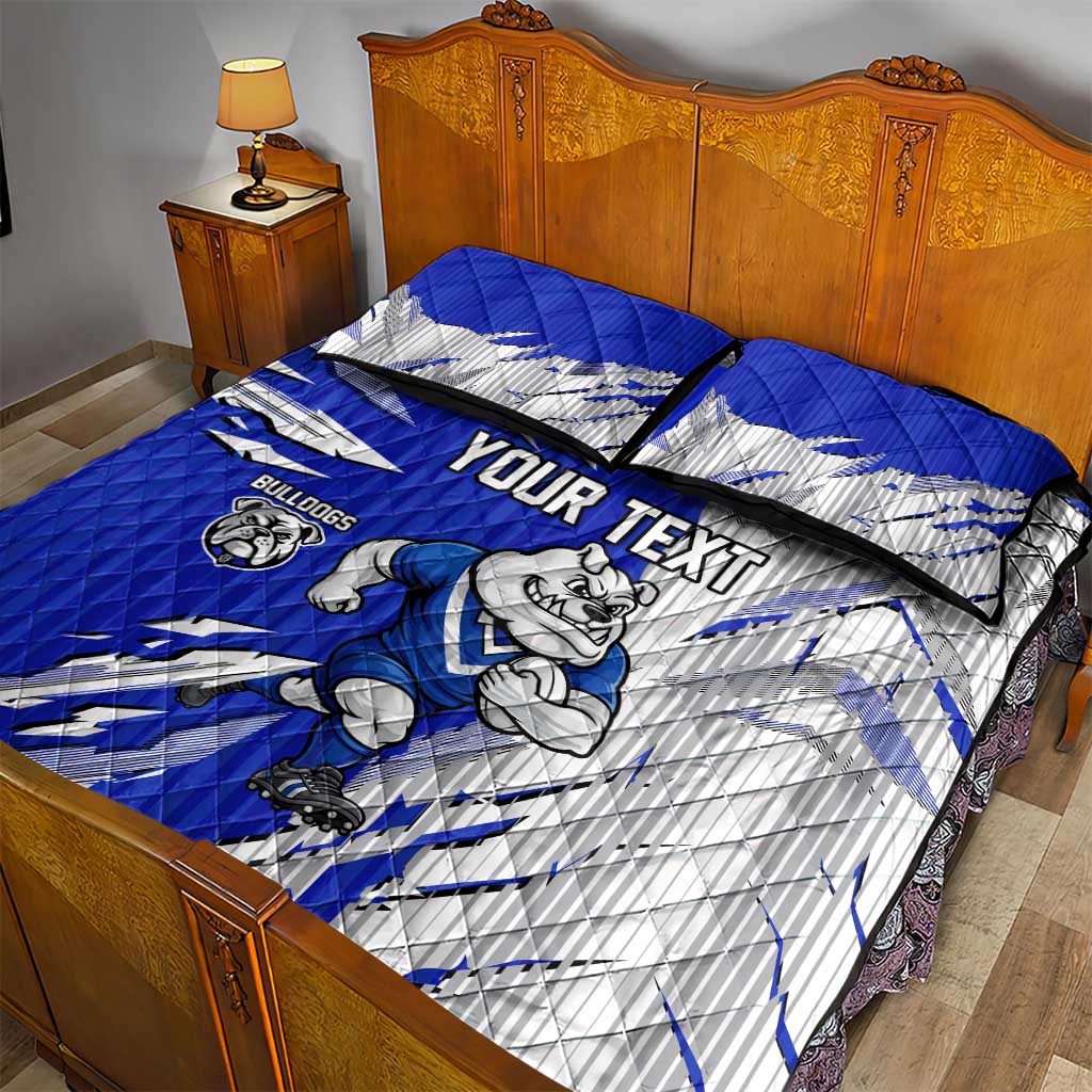 Personalized Canterbury Bulldogs Quilt Bed Set Dynamic Lightning Mascot Rugby Australia