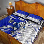 Personalized Canterbury Bulldogs Quilt Bed Set Dynamic Lightning Mascot Rugby Australia