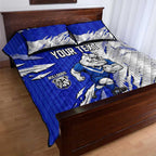 Personalized Canterbury Bulldogs Quilt Bed Set Dynamic Lightning Mascot Rugby Australia