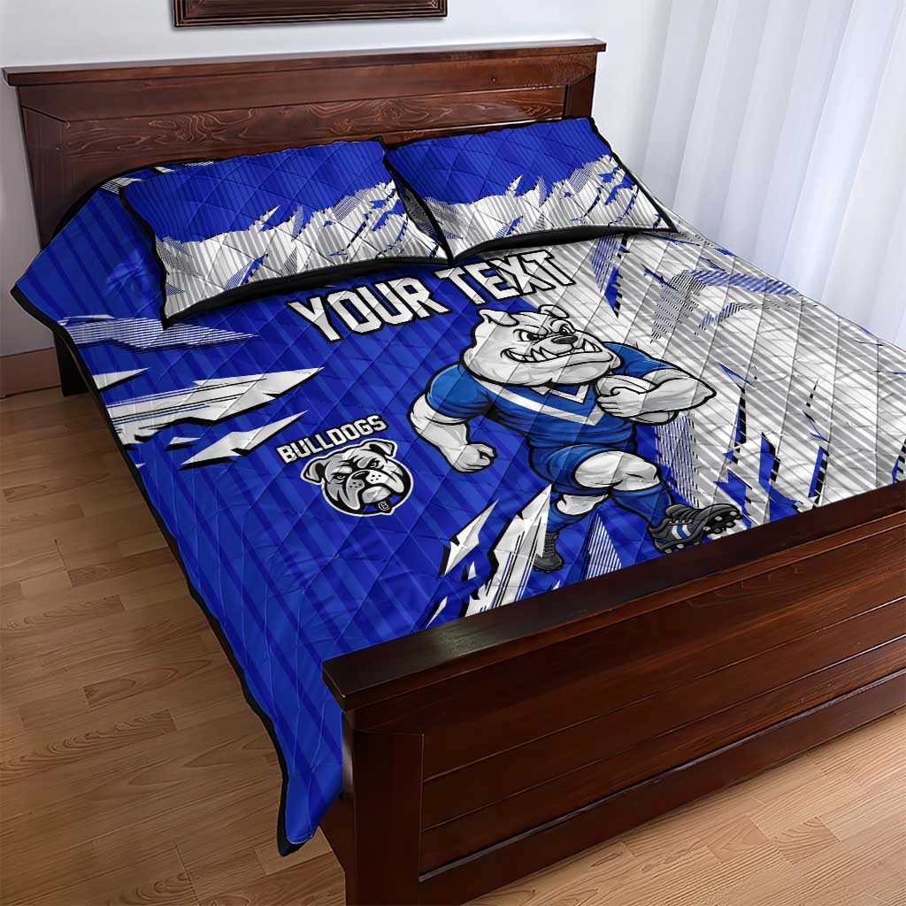 Personalized Canterbury Bulldogs Quilt Bed Set Dynamic Lightning Mascot Rugby Australia