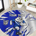 Personalized Canterbury Bulldogs Round Carpet Dynamic Lightning Mascot Rugby Australia
