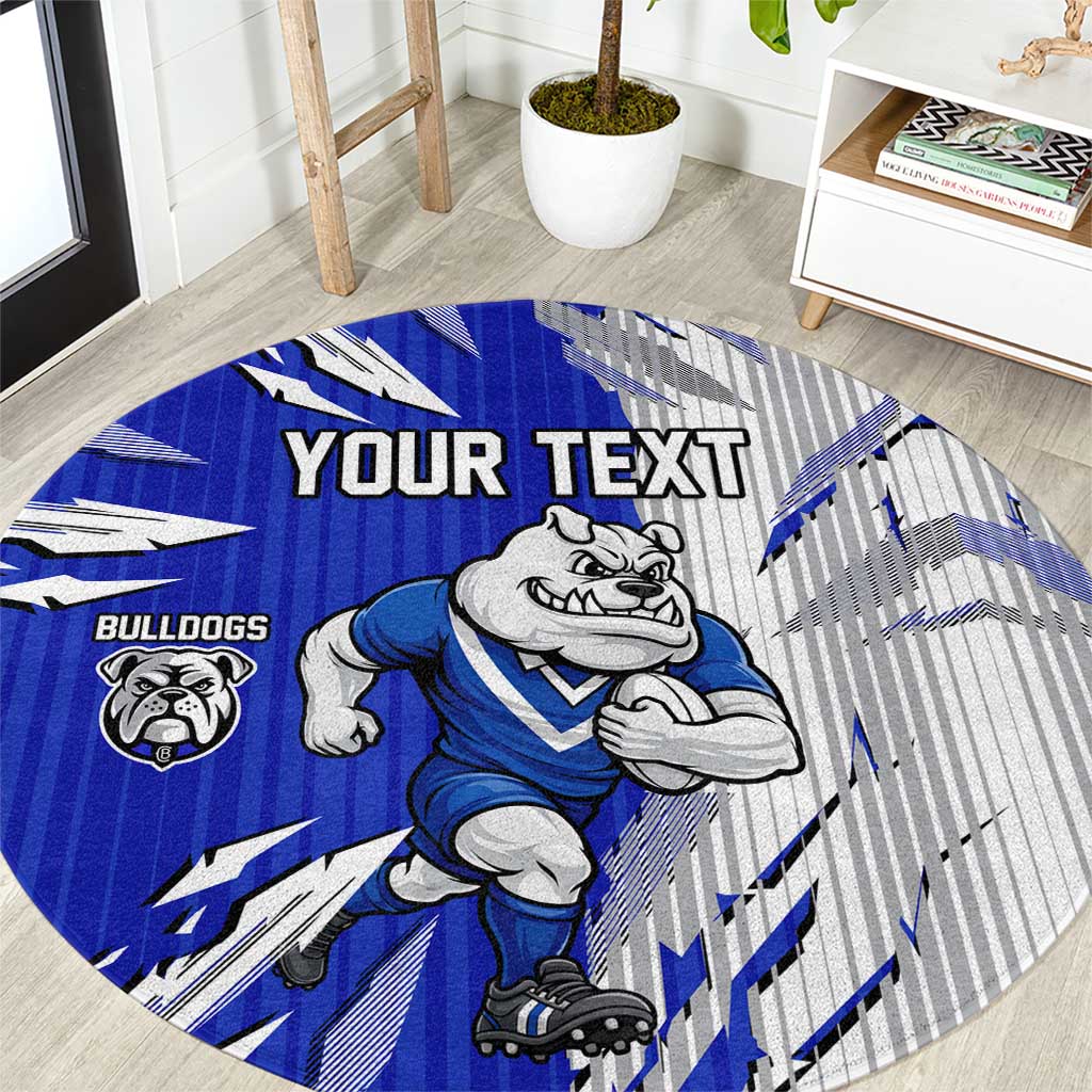 Personalized Canterbury Bulldogs Round Carpet Dynamic Lightning Mascot Rugby Australia