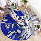Personalized Canterbury Bulldogs Round Carpet Dynamic Lightning Mascot Rugby Australia
