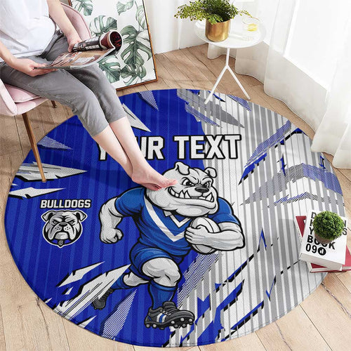 Personalized Canterbury Bulldogs Round Carpet Dynamic Lightning Mascot Rugby Australia