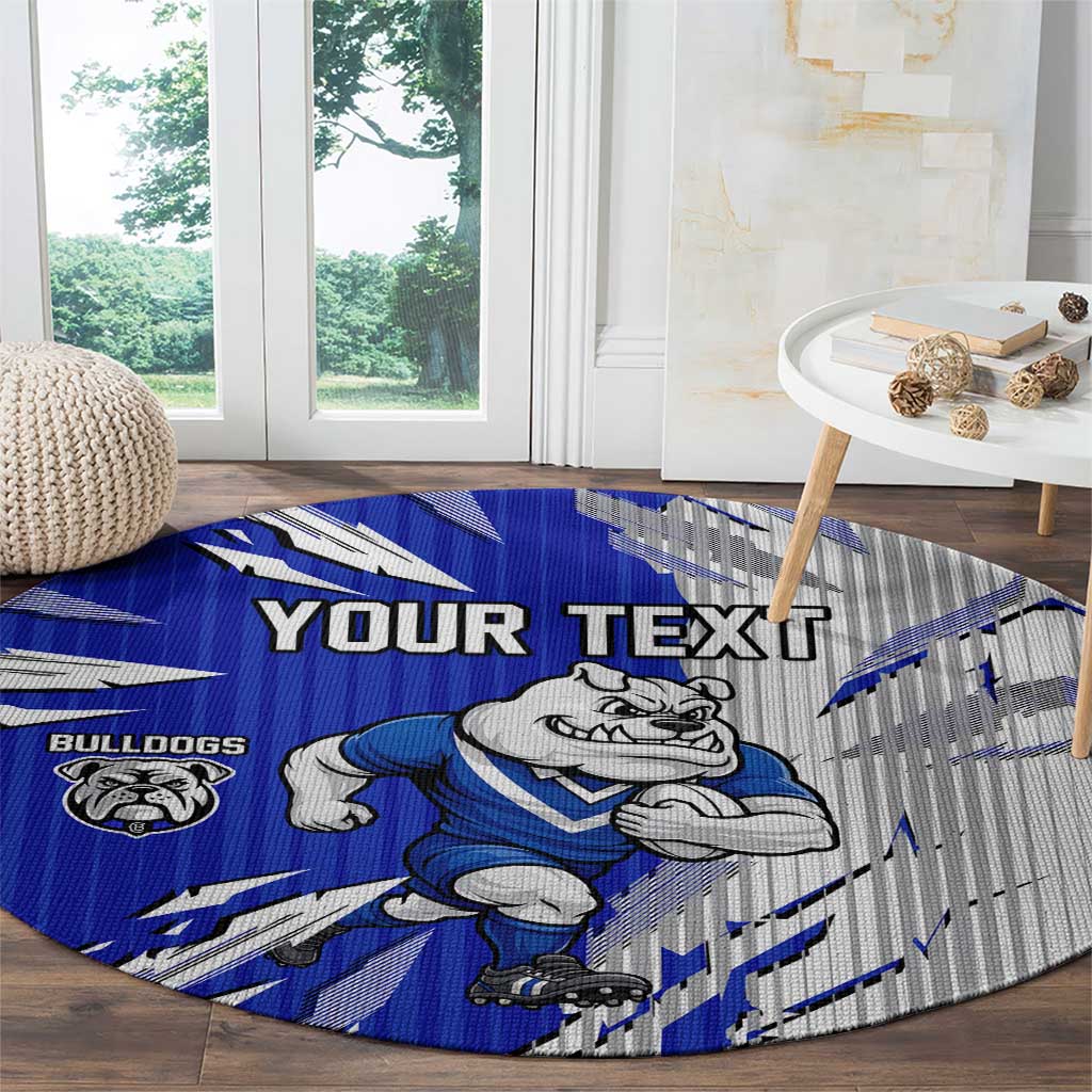 Personalized Canterbury Bulldogs Round Carpet Dynamic Lightning Mascot Rugby Australia