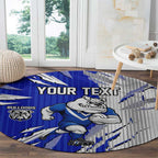 Personalized Canterbury Bulldogs Round Carpet Dynamic Lightning Mascot Rugby Australia