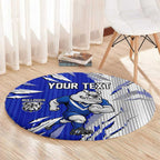 Personalized Canterbury Bulldogs Round Carpet Dynamic Lightning Mascot Rugby Australia