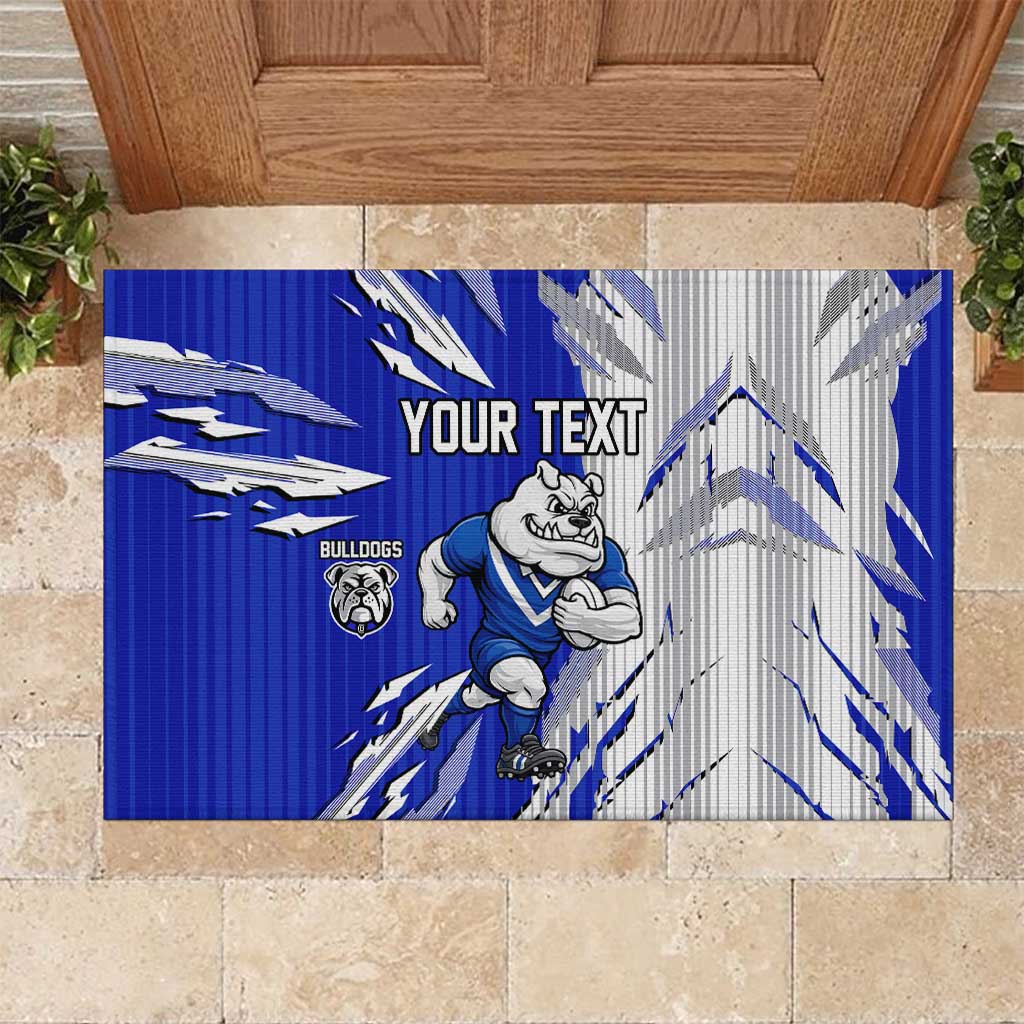 Personalized Canterbury Bulldogs Rubber Doormat Dynamic Lightning Mascot Rugby Australia