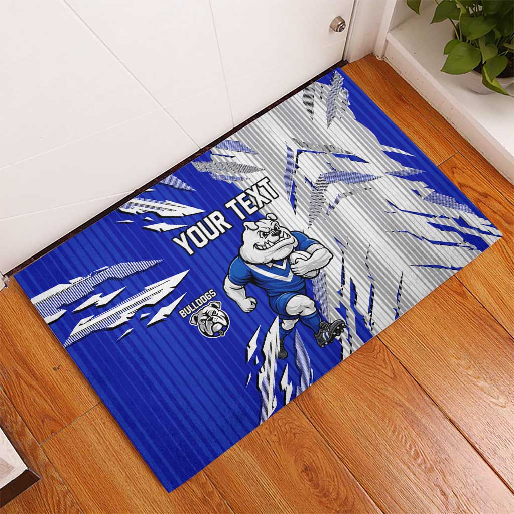 Personalized Canterbury Bulldogs Rubber Doormat Dynamic Lightning Mascot Rugby Australia