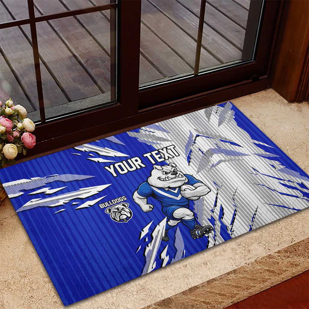 Personalized Canterbury Bulldogs Rubber Doormat Dynamic Lightning Mascot Rugby Australia