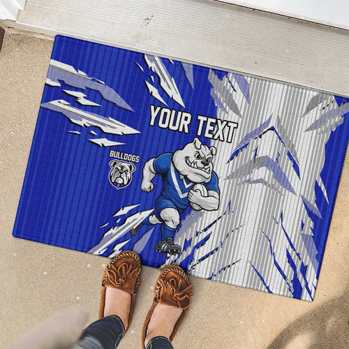 Personalized Canterbury Bulldogs Rubber Doormat Dynamic Lightning Mascot Rugby Australia