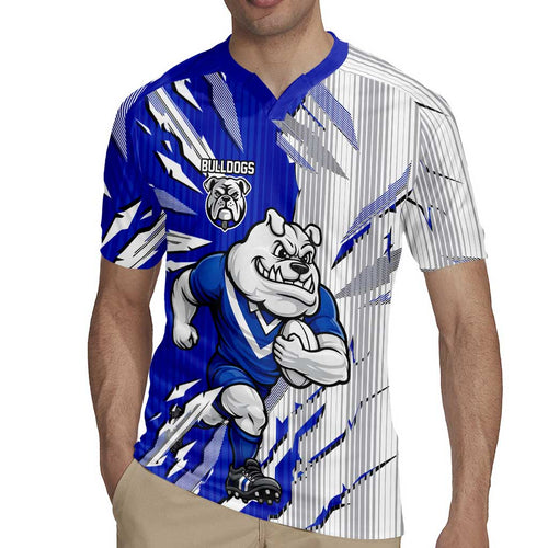 Personalized Canterbury Bulldogs Rugby Jersey Dynamic Lightning Mascot Rugby Australia
