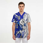 Personalized Canterbury Bulldogs Scrub Top Dynamic Lightning Mascot Rugby Australia