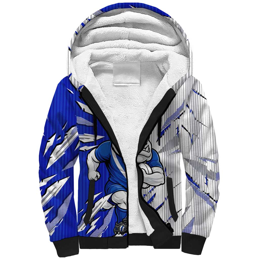 Personalized Canterbury Bulldogs Sherpa Hoodie Dynamic Lightning Mascot Rugby Australia