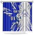 Personalized Canterbury Bulldogs Shower Curtain Dynamic Lightning Mascot Rugby Australia