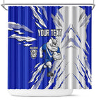 Personalized Canterbury Bulldogs Shower Curtain Dynamic Lightning Mascot Rugby Australia