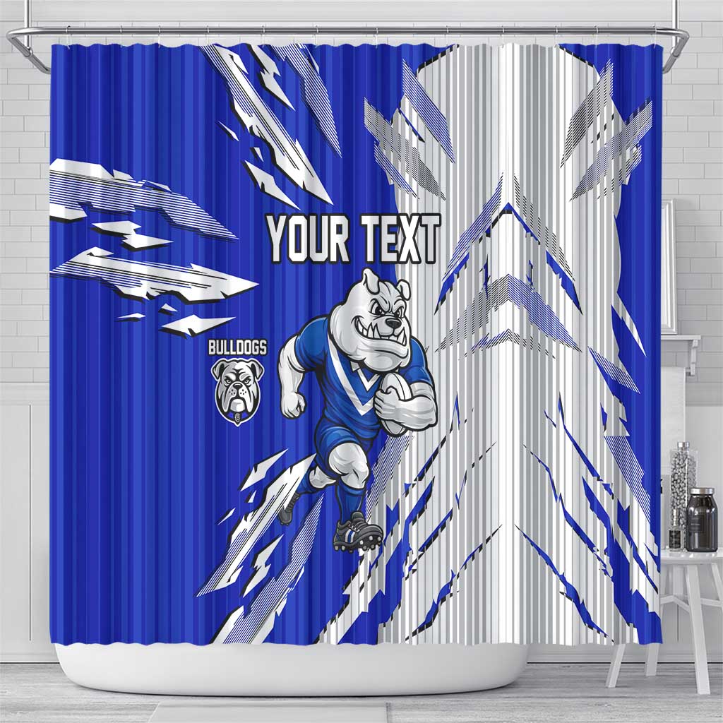 Personalized Canterbury Bulldogs Shower Curtain Dynamic Lightning Mascot Rugby Australia
